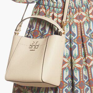 Tory Burch McGraw Small Leather Bucket Bag